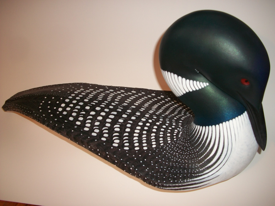 2011 - Common Loon Palm Frond Sculpture by Laurie J. McNeil