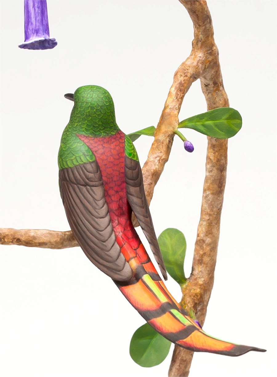 2012 Red-tailed Comet Hummingbird Palm Frond Sculpture by Laurie J. McNei